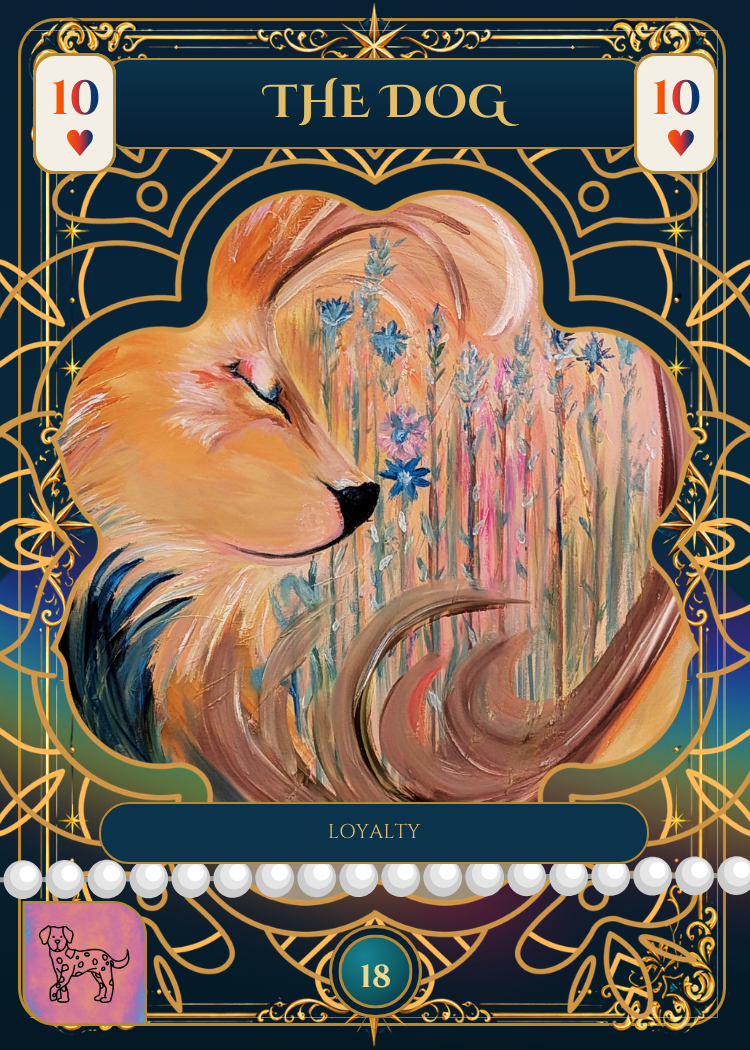 The Dog - 10 of Hearts - Calypso Star Lenormand card