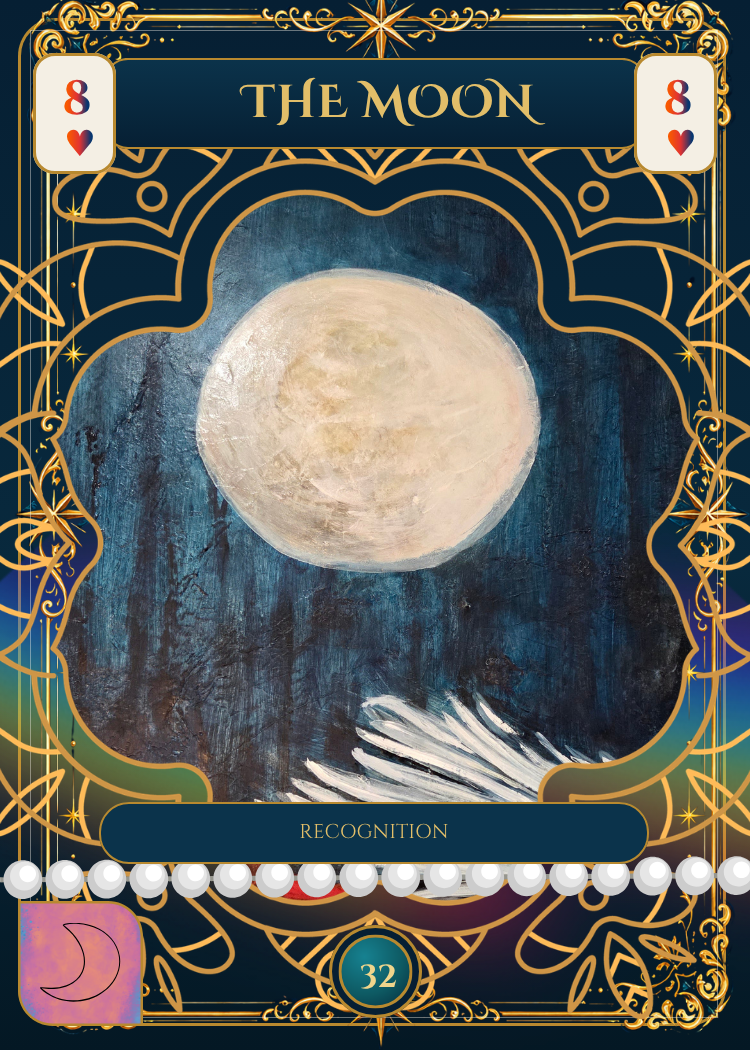 The Moon - 8 of Hearts - Calypso Star Lenormand card