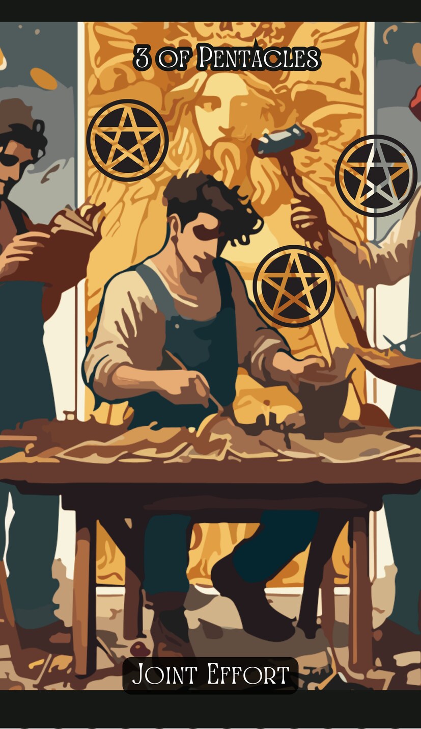 3 of Pentacles - Swirl Tarot