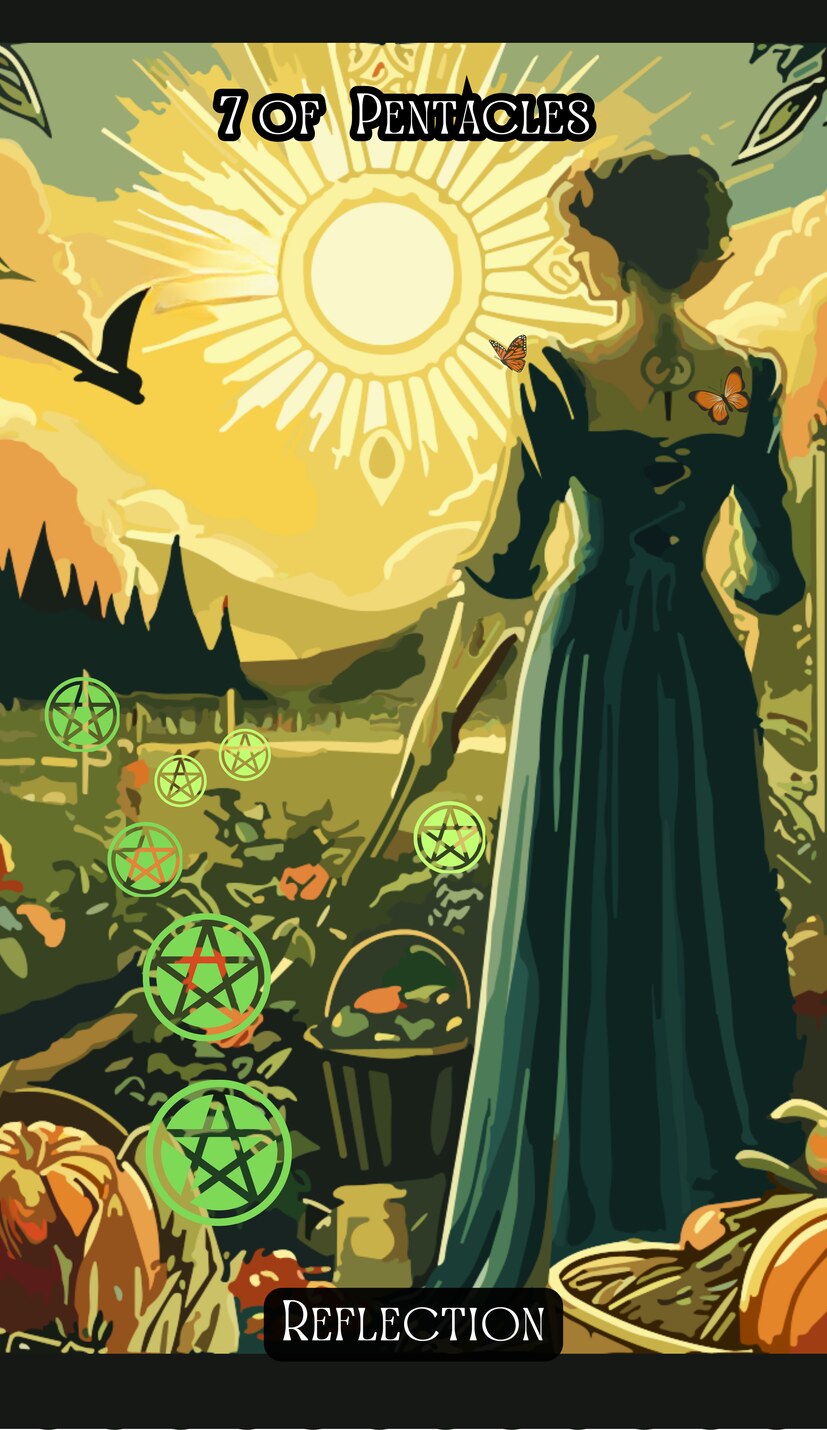 7 of Pentacles - Swirl Tarot
