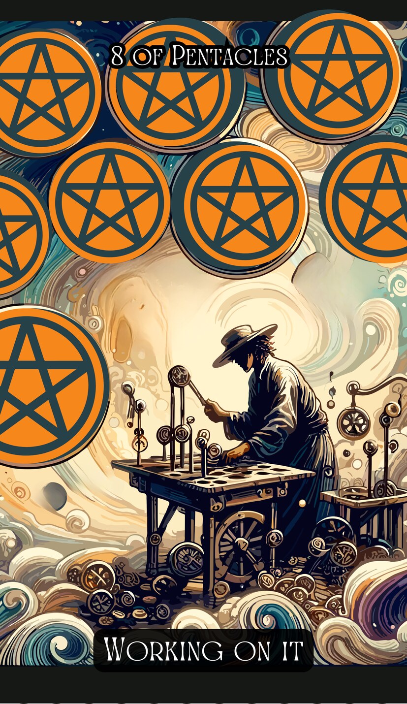 8 of Pentacles - Swirl Tarot