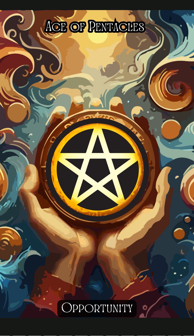 Ace of Pentacles - Swirl Tarot