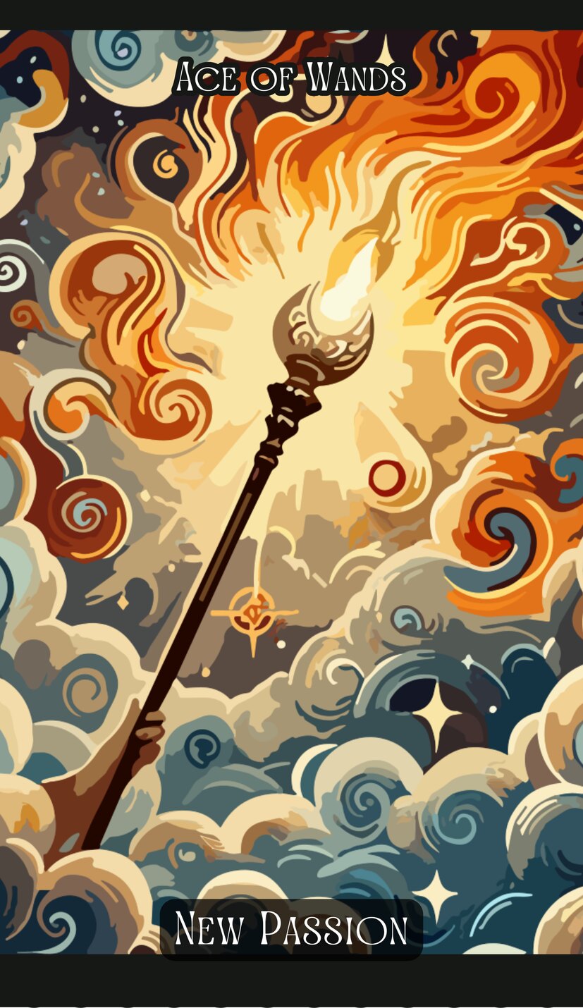 Ace of Wands - Swirl Tarot