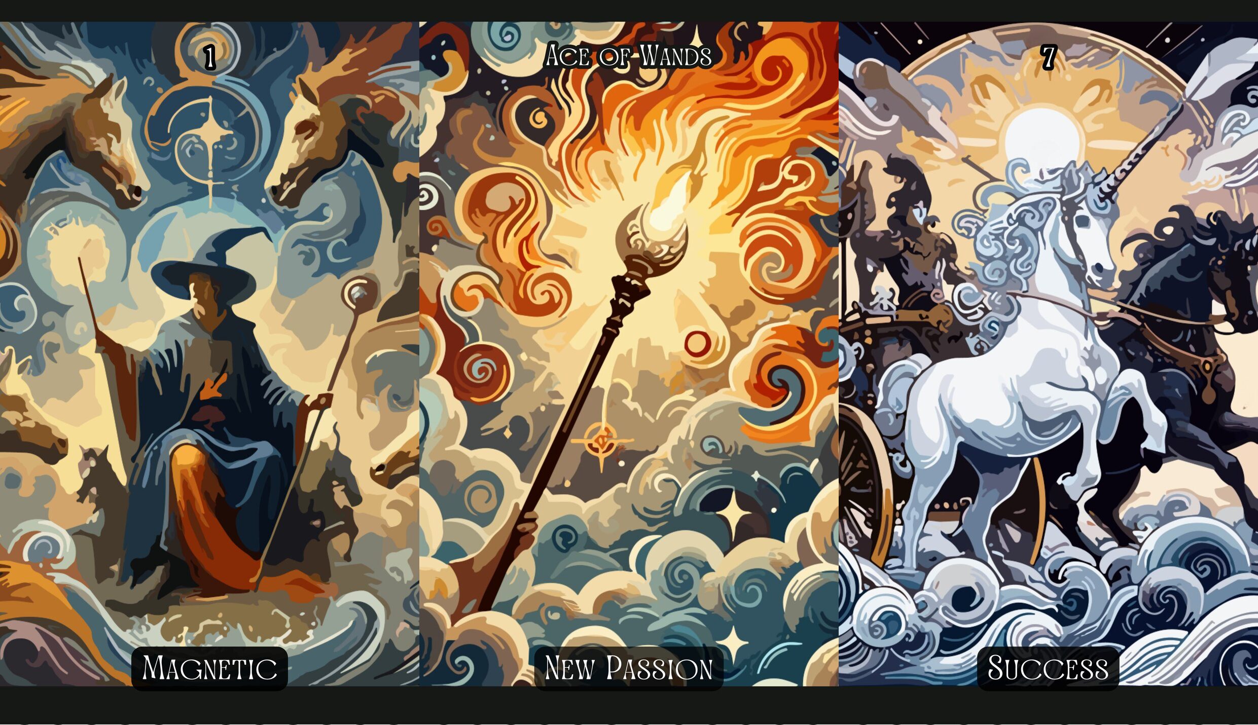 The Magician + Ace of Wands + The Chariot