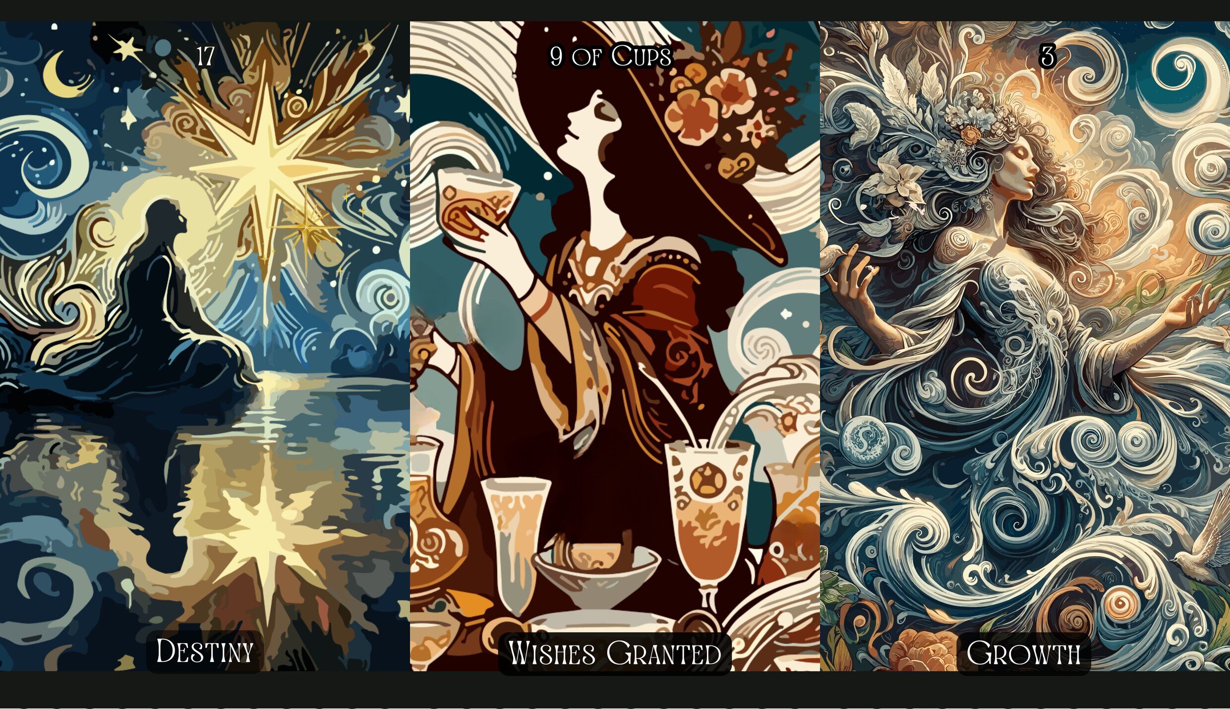 The Star + Nine of Cups + The Empress