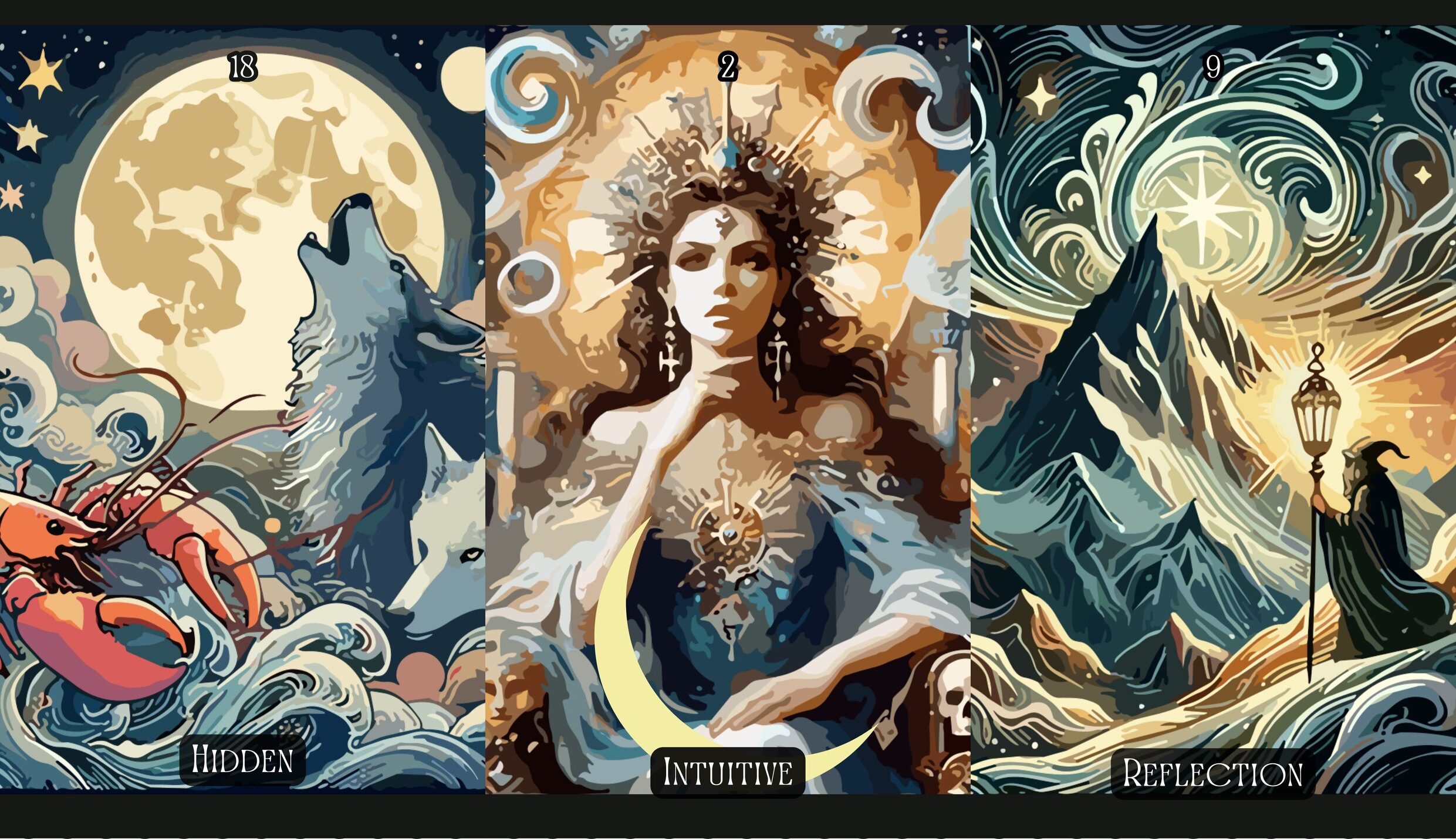 The Moon + The High Priestess + The Hermit