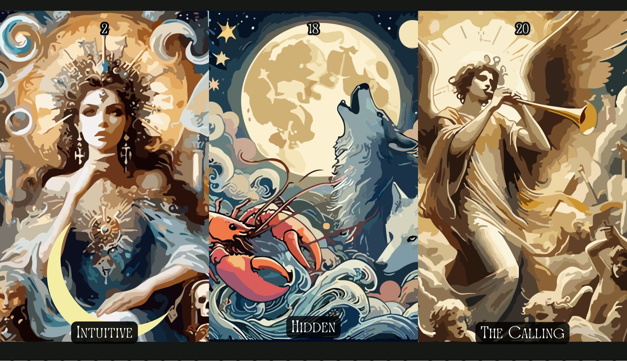 The High Priestess + The Moon + Judgement