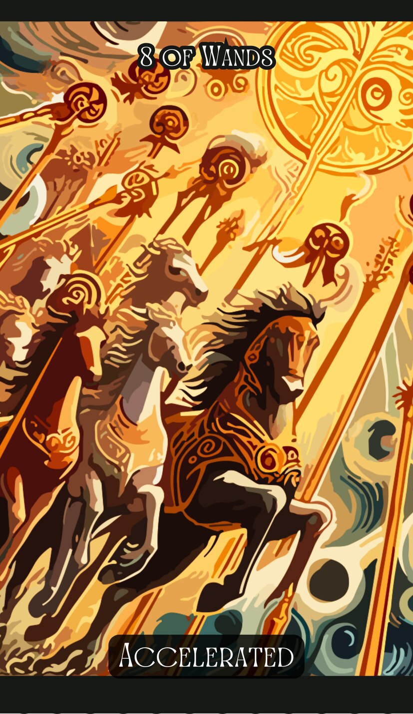 Eight of Wands - Swirl Tarot