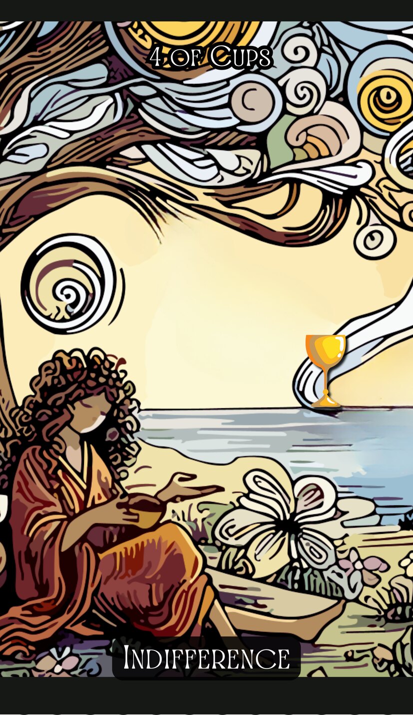 Four of Cups - Swirl Tarot