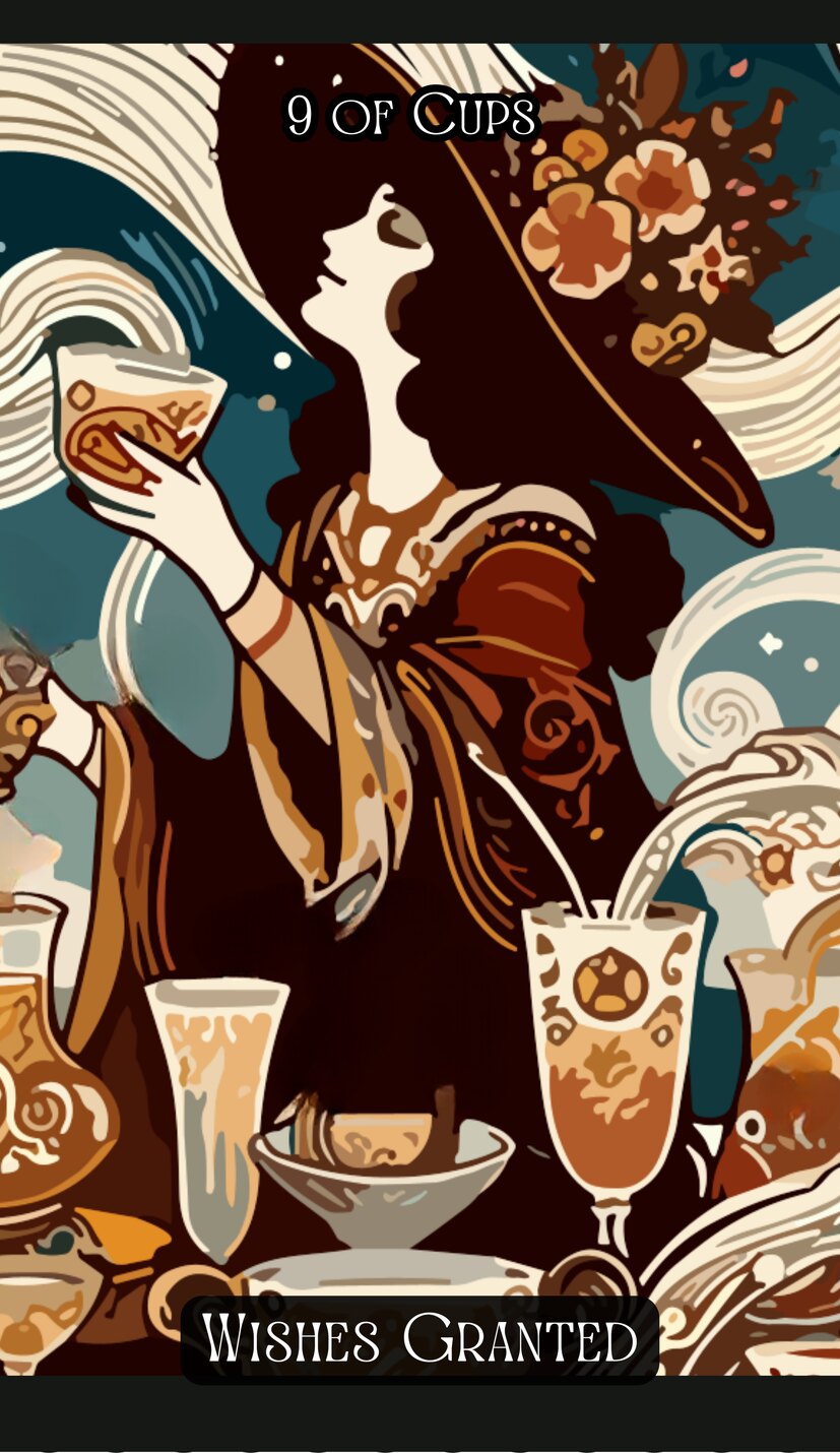 Nine of Cups - Swirl Tarot