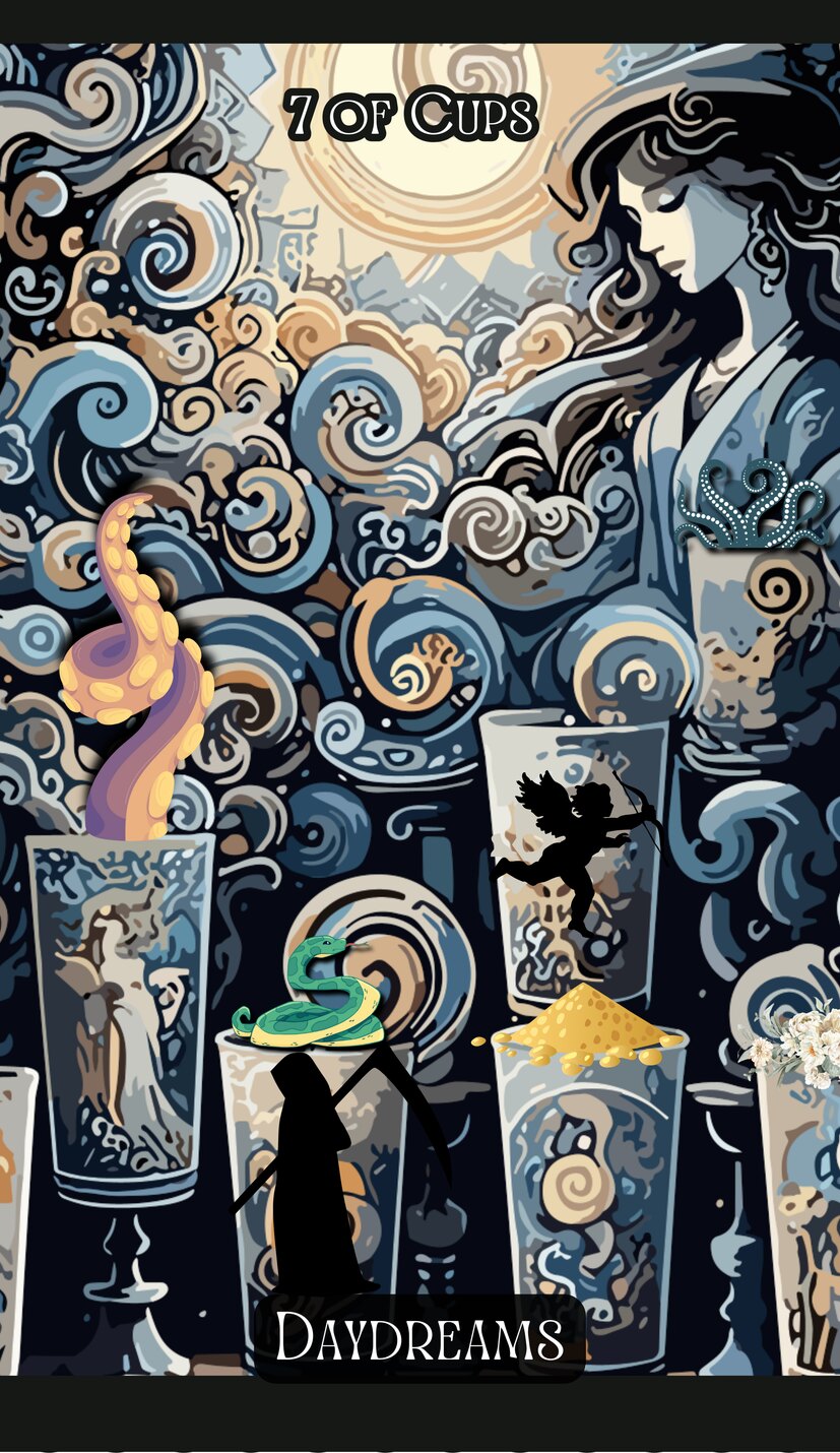 Seven of Cups - Swirl Tarot