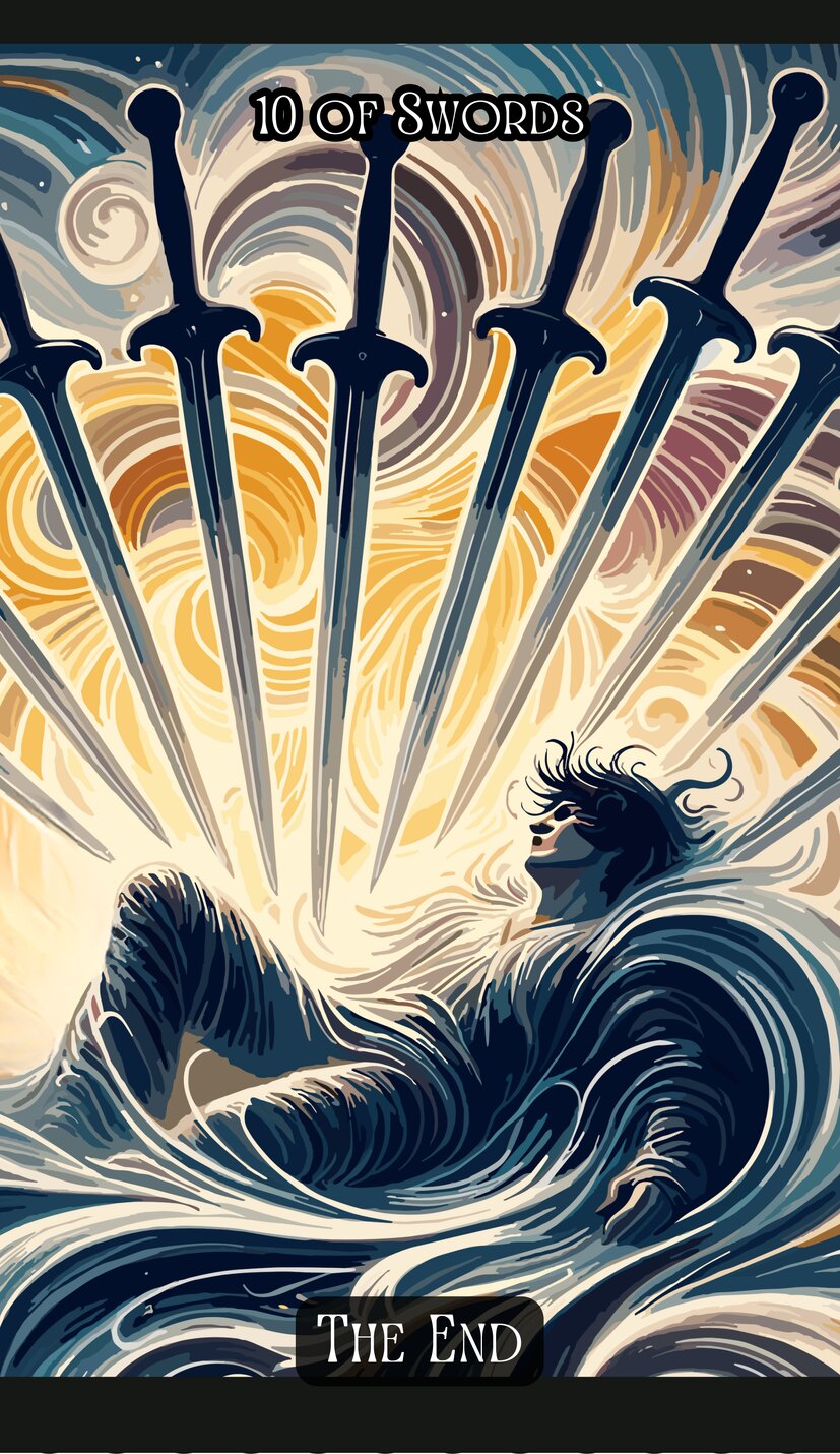 Ten of Swords - Swirl Tarot