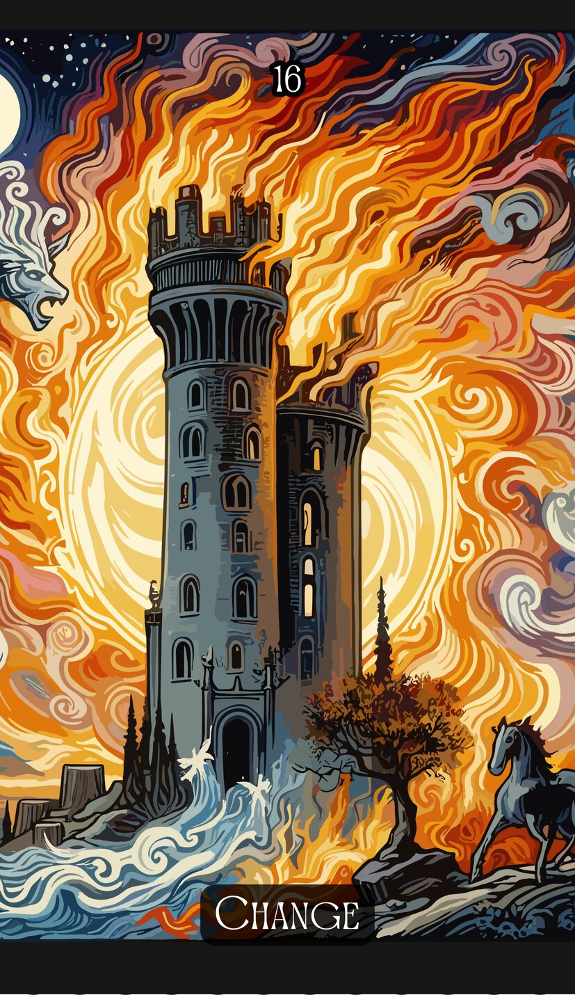 the Tower - Swirl Tarot