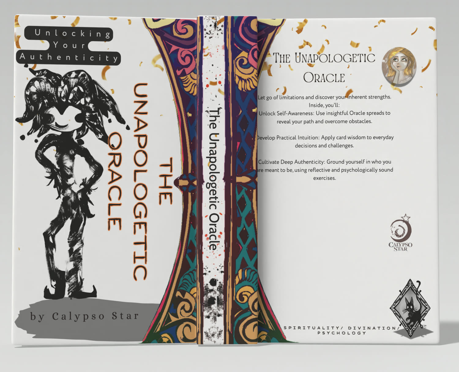 The full book jacket: front cover, spine and back cover with the description