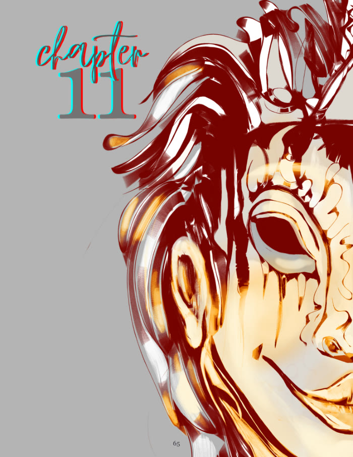 Chapter eleven opener: a red and gold mask